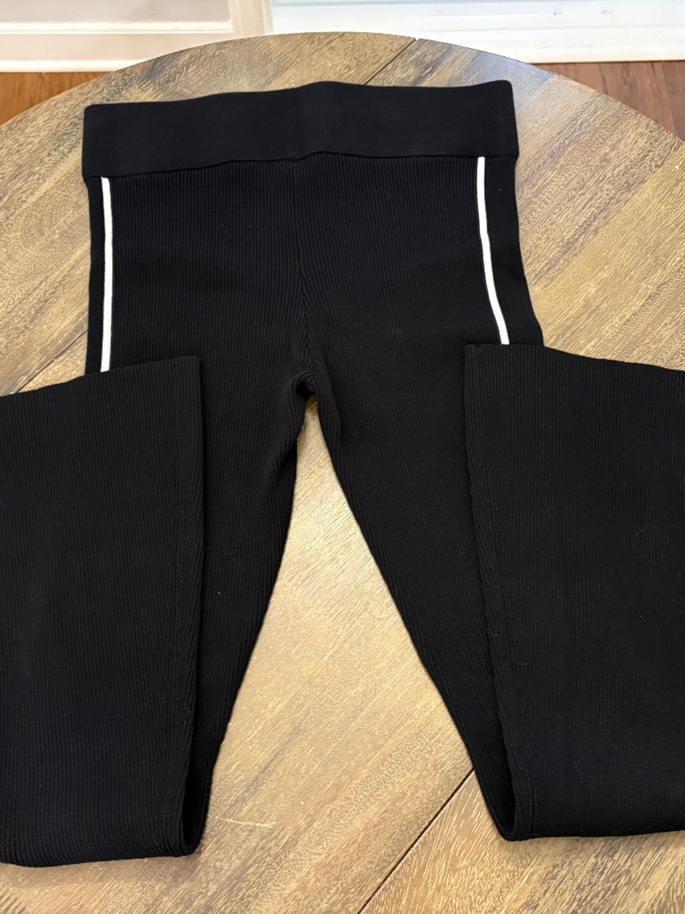 Anthropologie Daily Practice Ribbed Track Pants/Leggings Size Medium Black